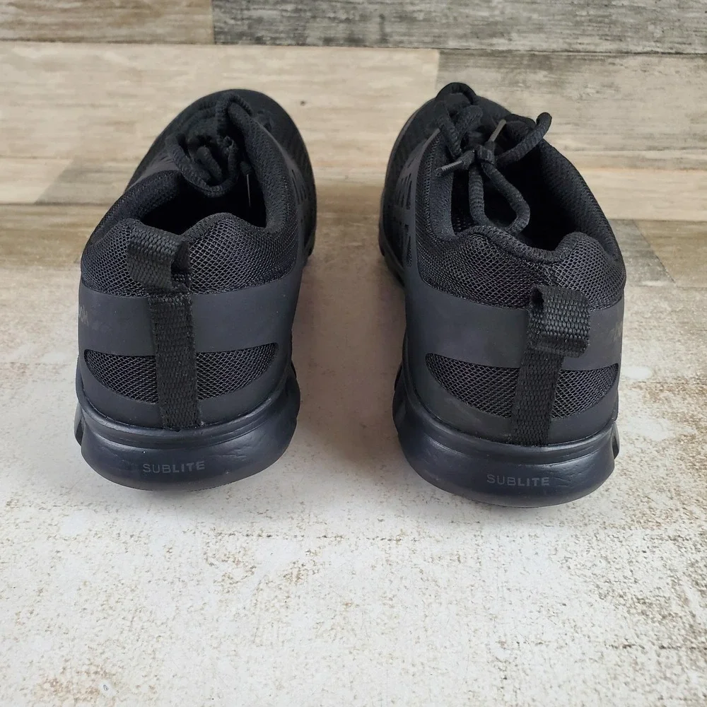 Reebok Sublite Cushion Work Shoes Mens 8 / Womens Sz 10 Black Alloy Toe Sneakers